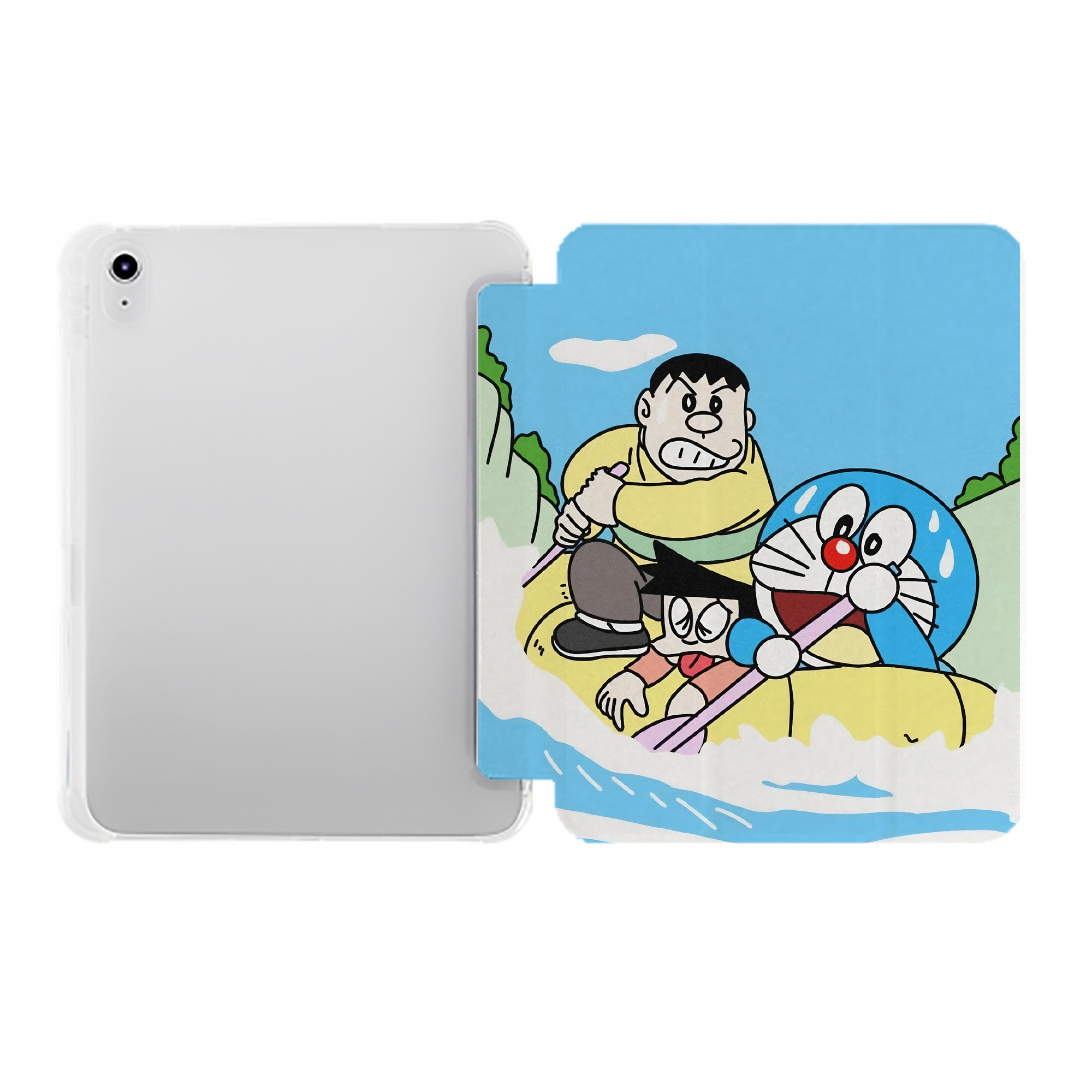 （画像用） ドラえもん Doraemon IPad ケース ペン収納付き 三つ折りスタンド PUレザー×シリコン 対応機種9.5/10.5/10.9インチ